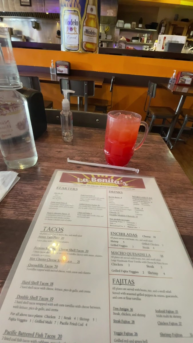 La Bonita's Menu - Image 1