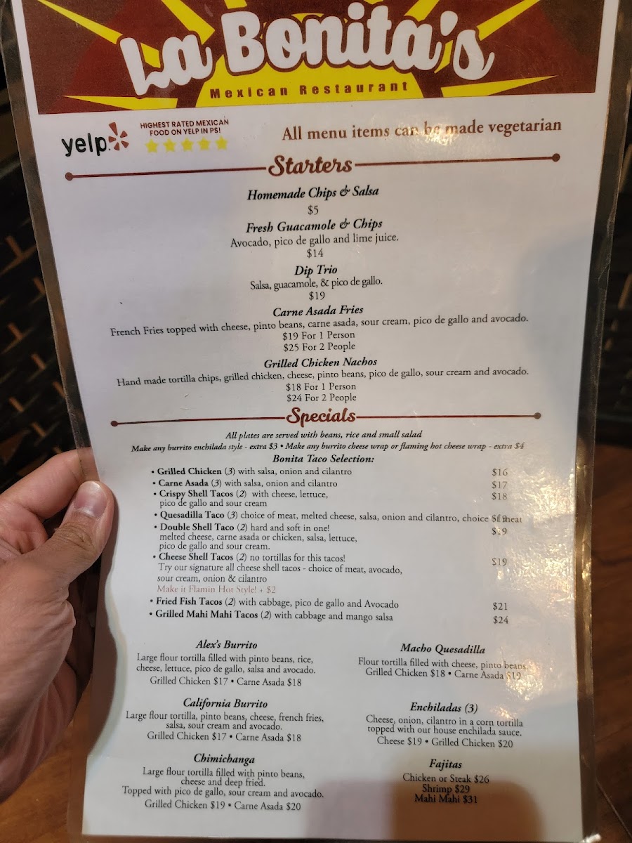 La Bonita's Menu - Image 6